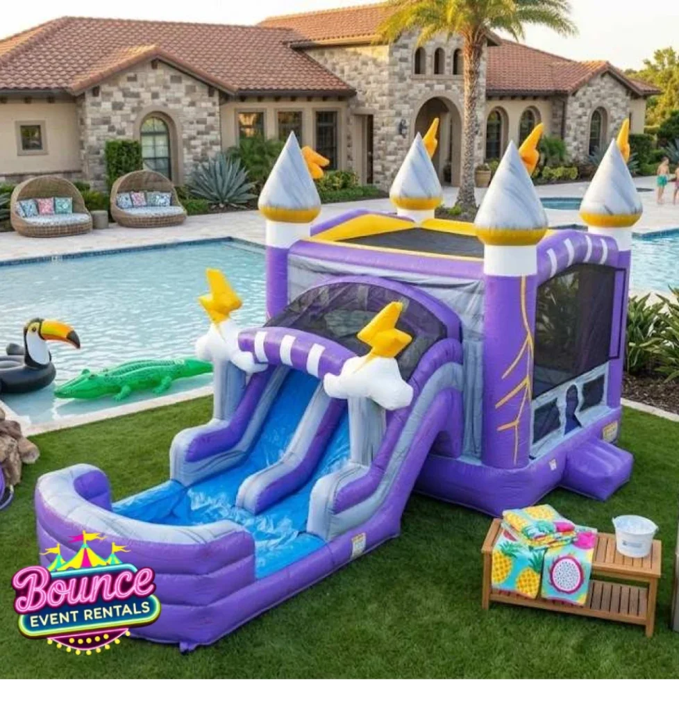 Purple Thunder Bounce House Dual Slides rental for Morrison CO events in ZIP code 80465